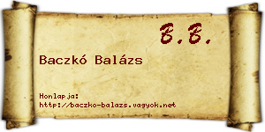 Baczkó Balázs névjegykártya
